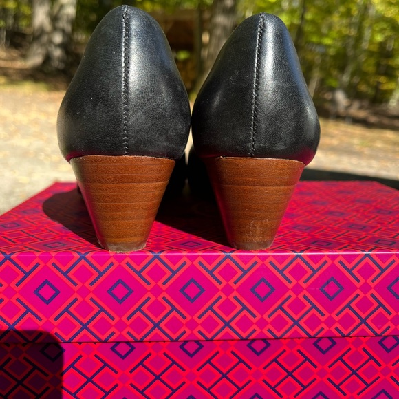 Tory Burch Mini Miller Leather Black Wedge - Picture 11 of 11